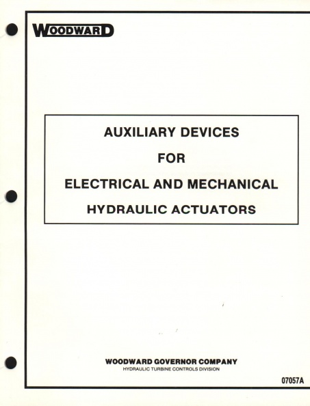 MANUAL 07057A  AUXILIARY DEVICES FOR HYDRAULIC ACTUATORS